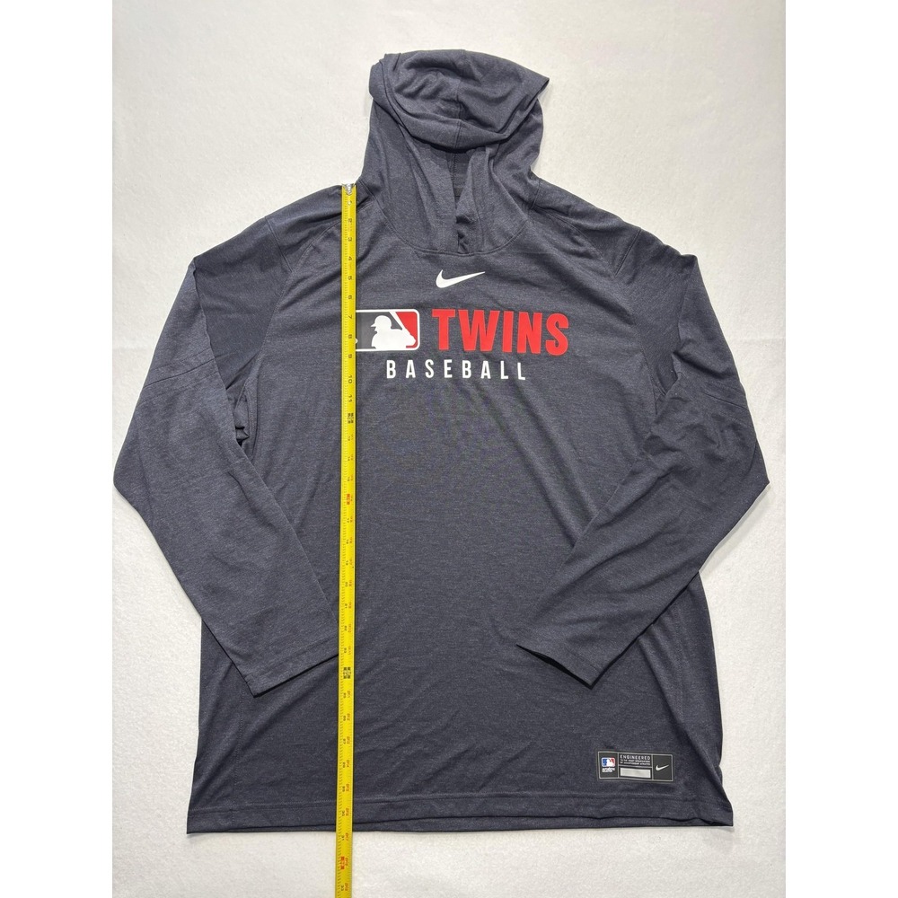 Minnesota Twins Hoodie Mens XL Gray MLB Baseball Nike Dri Fit Lightweight - Picture 6 of 13